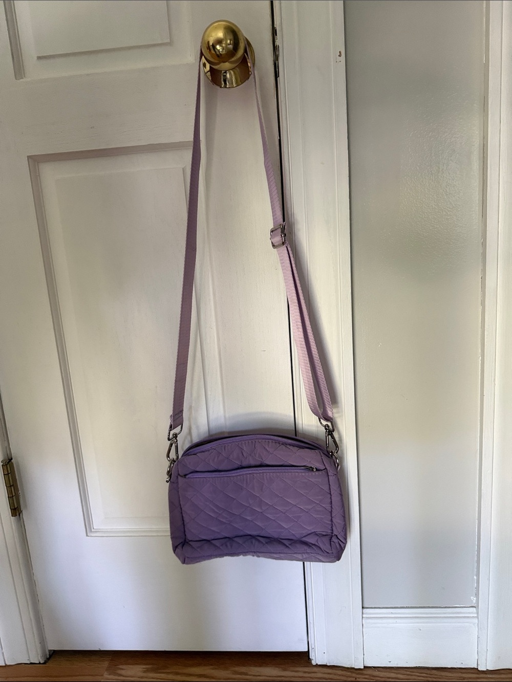 Quilted Lavender Crossbody Bag - Women
